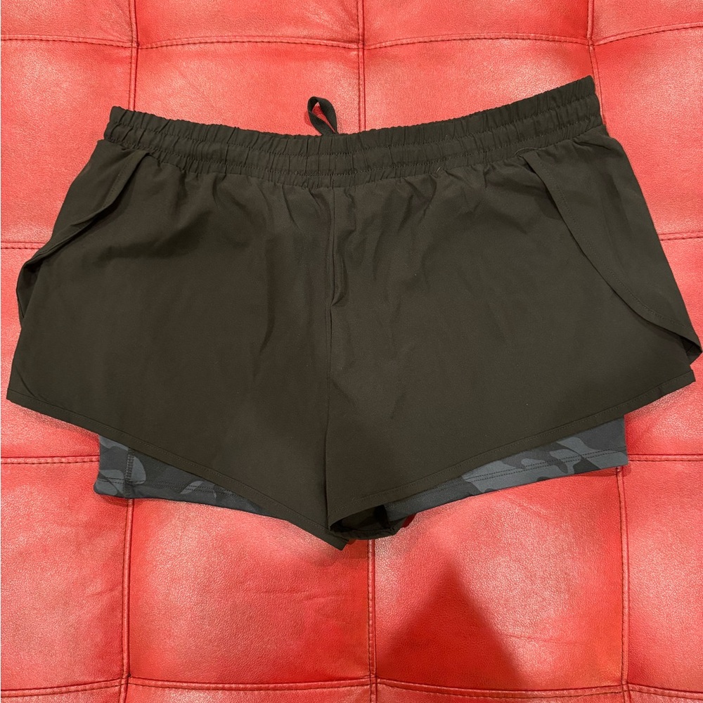 RBX Active Women’s Workout Running Shorts with Attached Bike Short - Picture 4 of 4